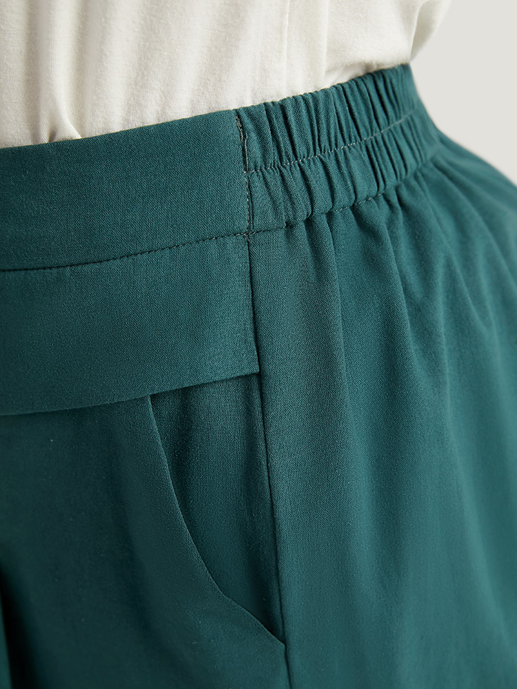 Plus Size Women Everyday Plain Plain High Rise Pocket Casual Pants BloomChic 