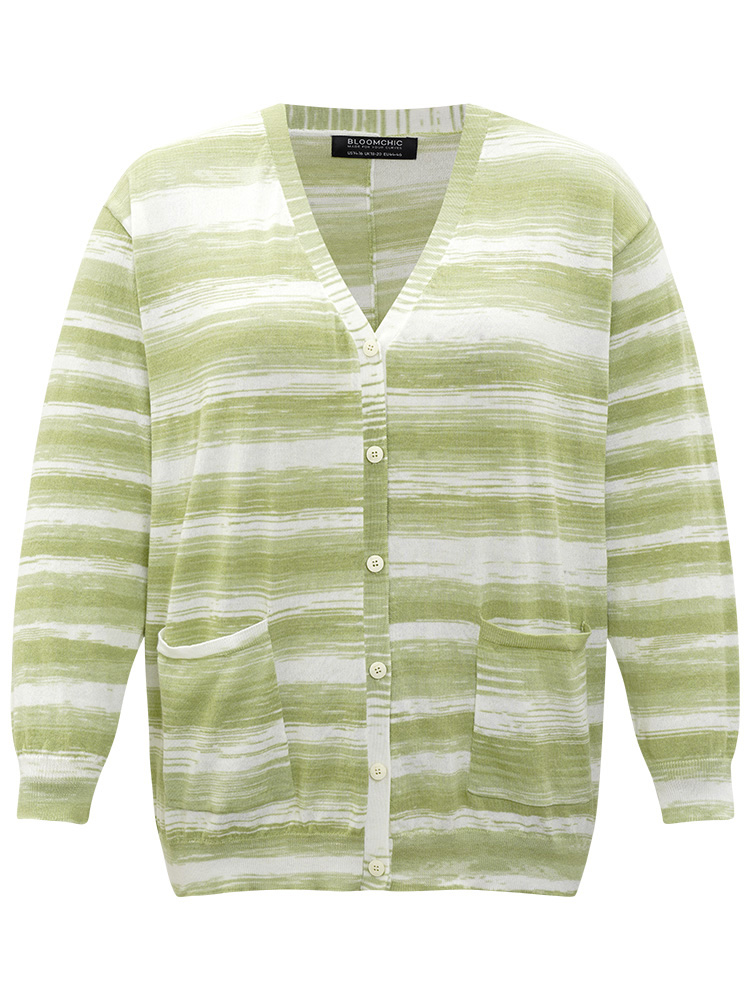 Plus Size Cardigans | Ombre Button Up Patched Pocket Cardigan | BloomChic 