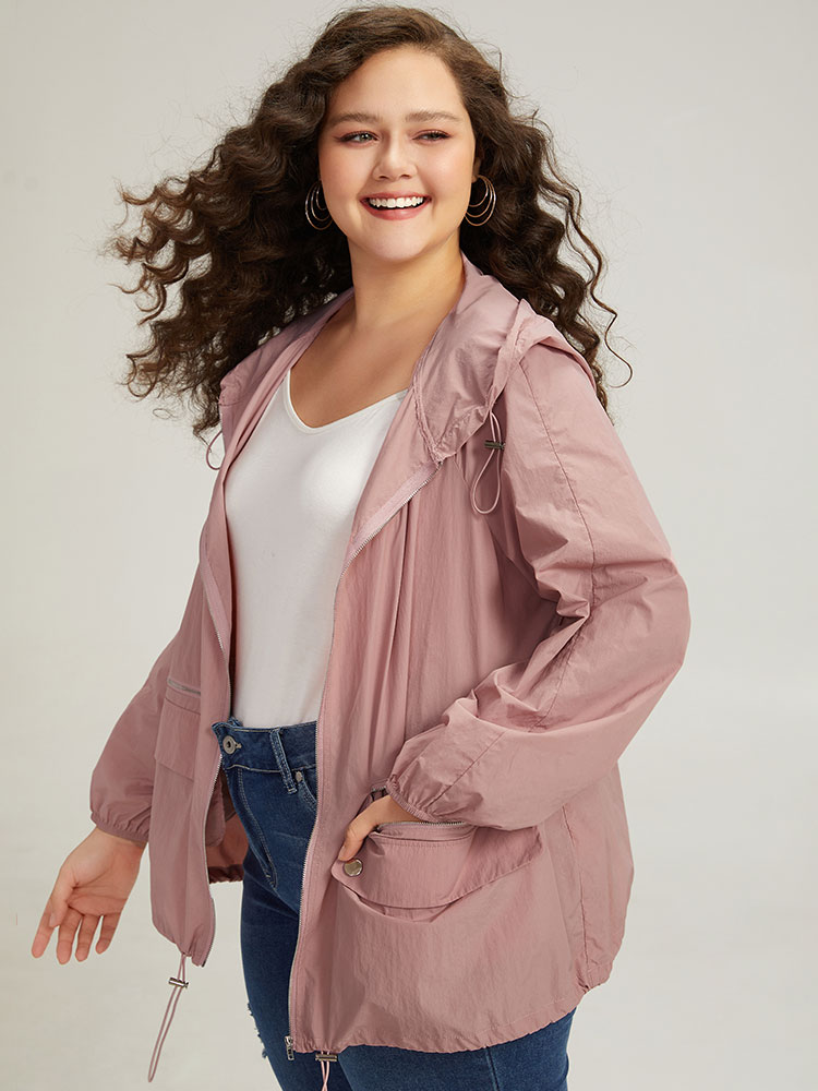 Plus Size Women Dailywear Plain Plain Pocket Casual Jackets BloomChic 