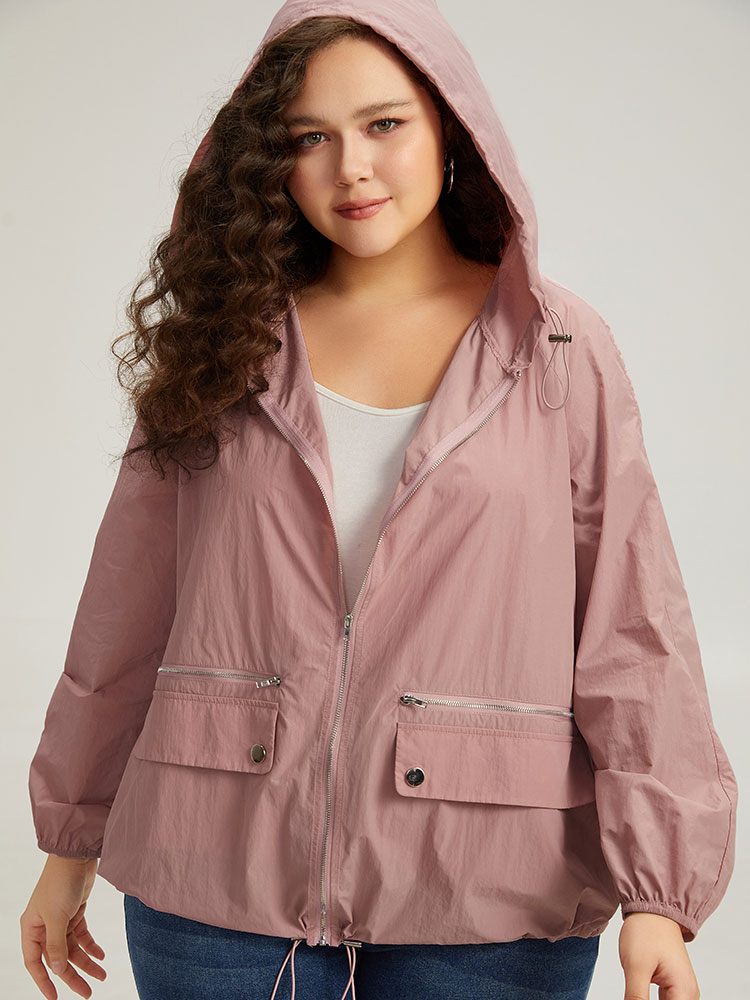 Plus Size Women Dailywear Plain Plain Pocket Casual Jackets BloomChic 