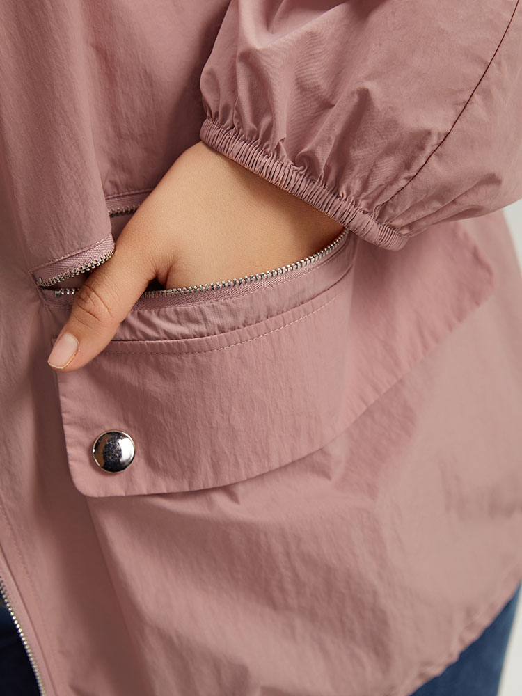 Plus Size Women Dailywear Plain Plain Pocket Casual Jackets BloomChic 
