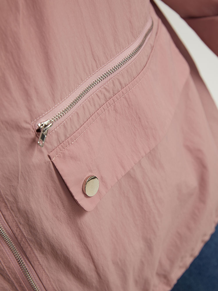 Plus Size Women Dailywear Plain Plain Pocket Casual Jackets BloomChic 