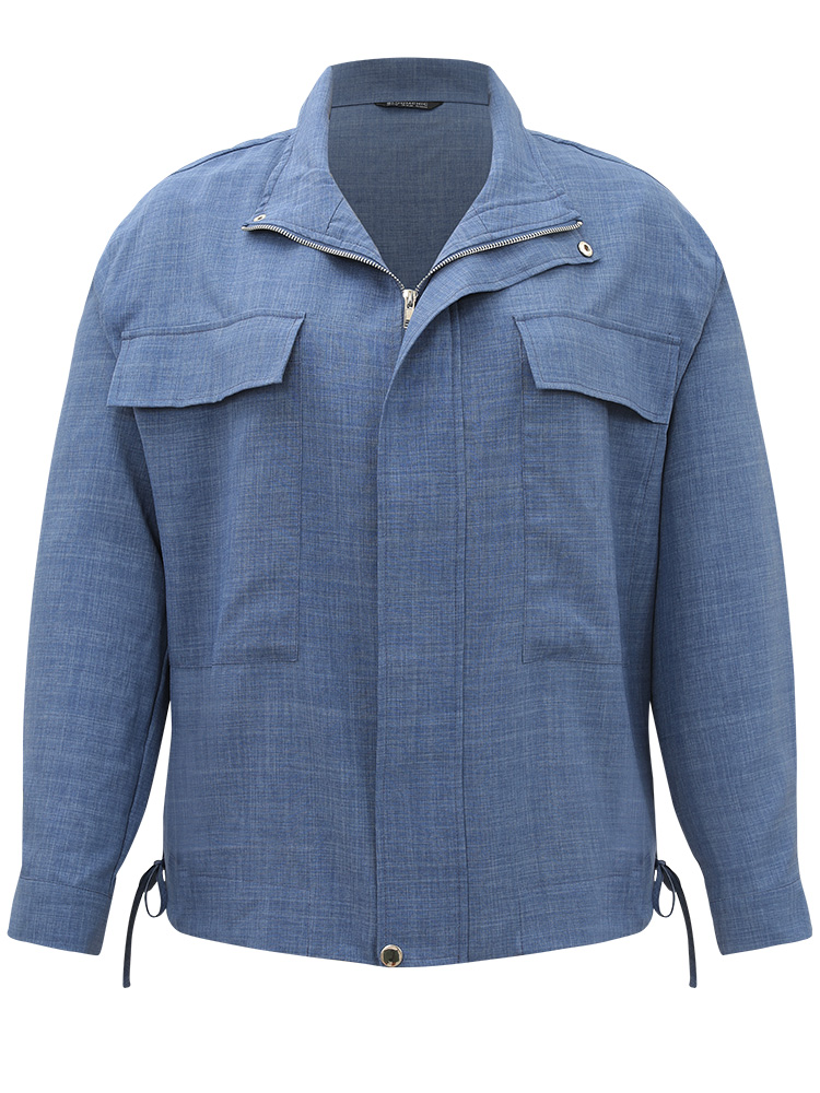 Plus Size Women Dailywear Plain Plain Pocket Casual Coats BloomChic 