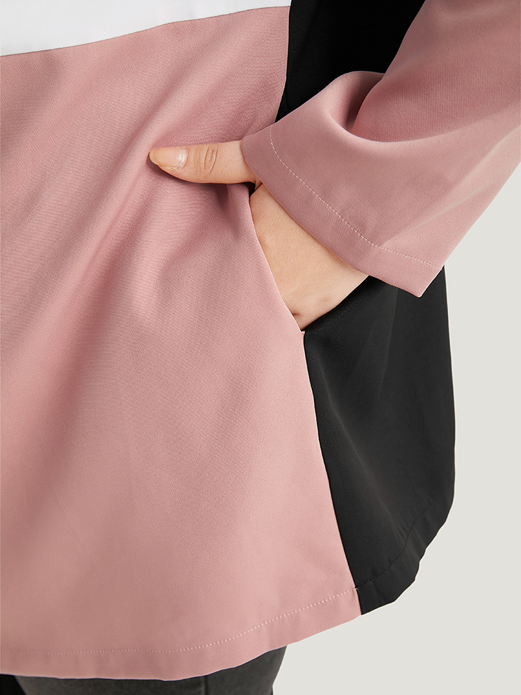 Plus Size Women Dailywear Plain Pocket Pocket Casual Coats BloomChic 