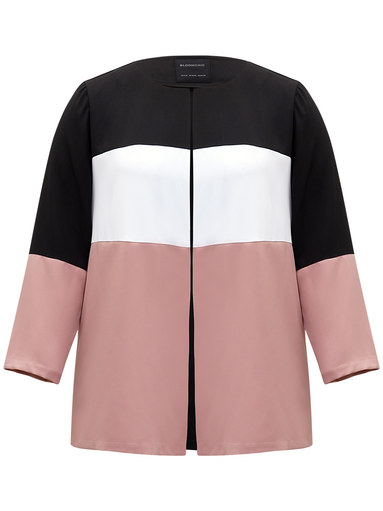 Plus Size Women Dailywear Plain Pocket Pocket Casual Coats BloomChic 