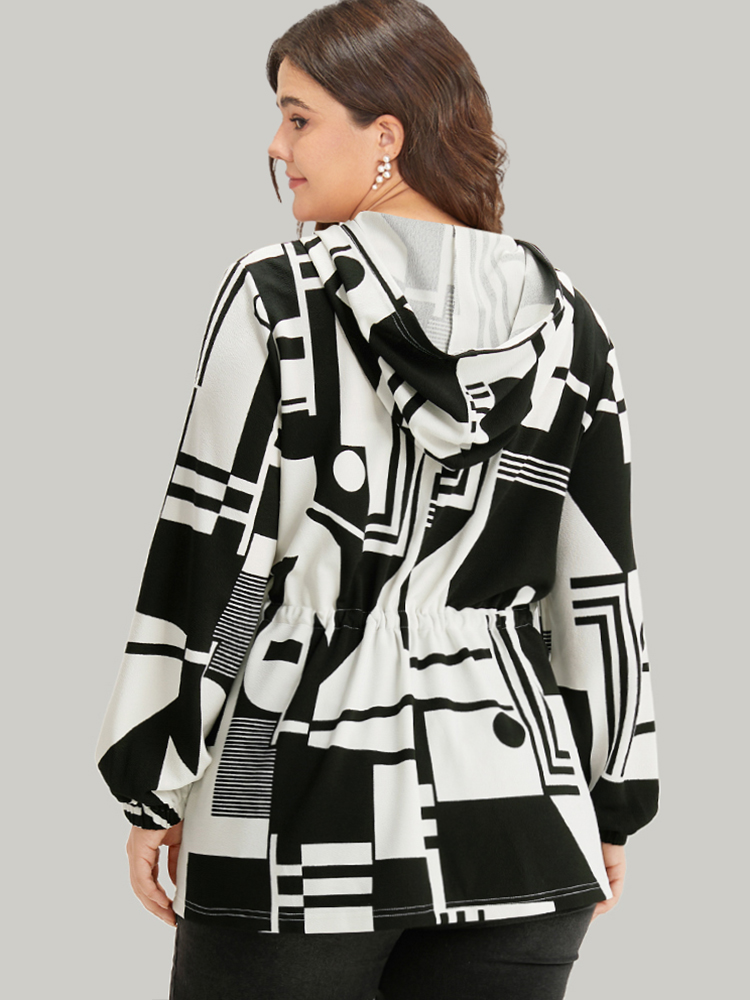 Plus Size Women Dailywear Geometric Knotted Casual Jackets BloomChic 