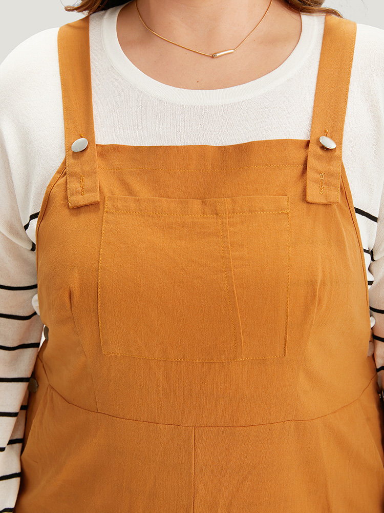 Plus Size Women Dailywear Plain Adjustable Straps Sleeveless Sleeveless Spaghetti Strap Pocket Casual Dresses BloomChic 
