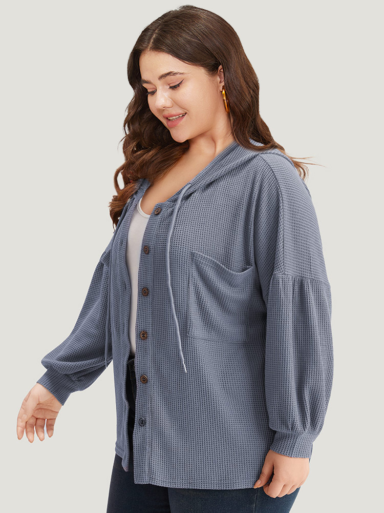 Plus Size Women Dailywear Plain Plain Pocket Casual Coats BloomChic 