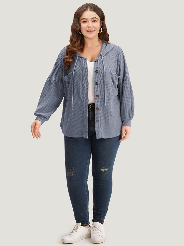 Plus Size Women Dailywear Plain Plain Pocket Casual Coats BloomChic 