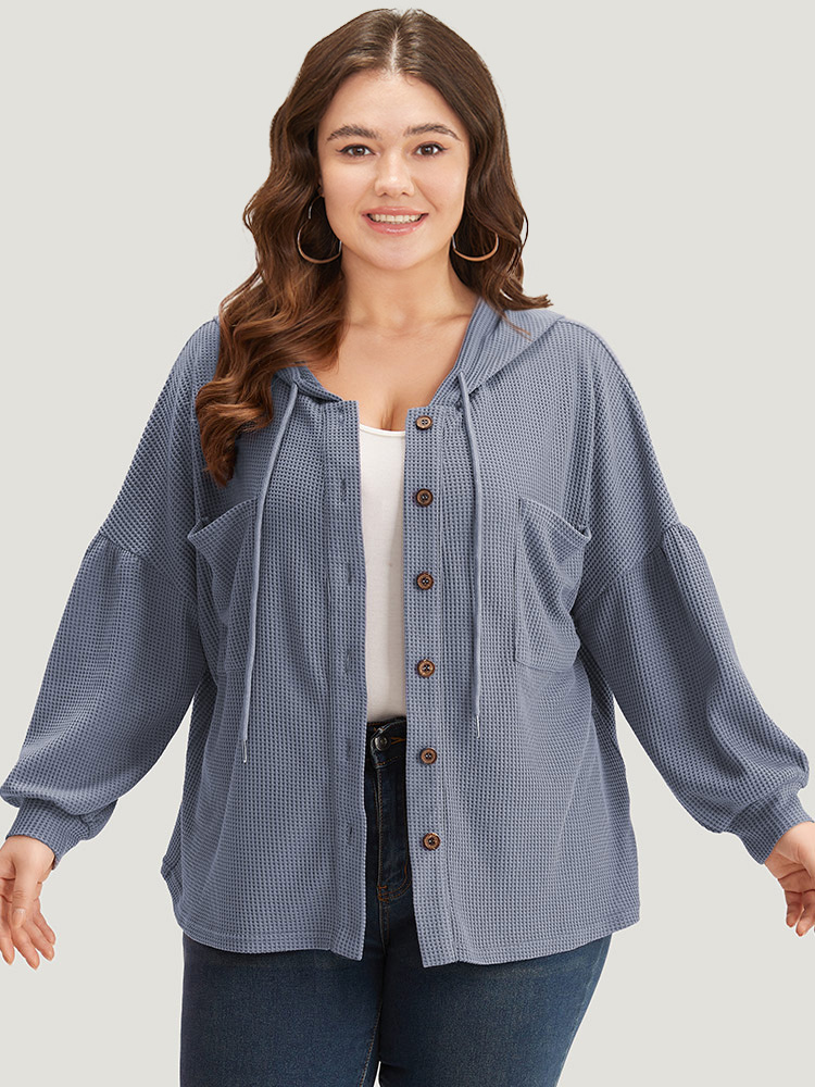 Plus Size Women Dailywear Plain Plain Pocket Casual Coats BloomChic 