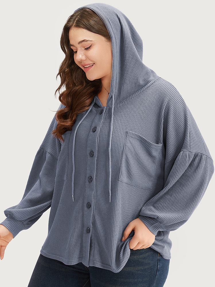 Plus Size Women Dailywear Plain Plain Pocket Casual Coats BloomChic 
