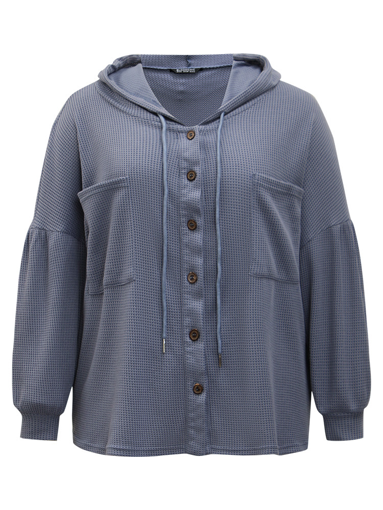 Plus Size Women Dailywear Plain Plain Pocket Casual Coats BloomChic 