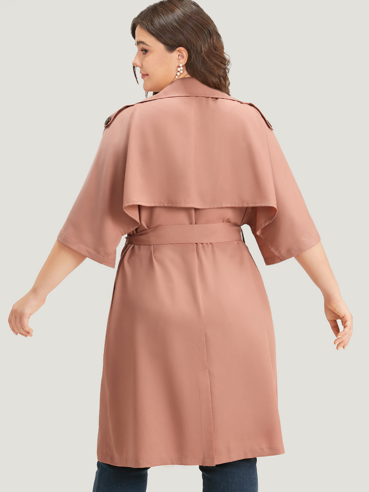 Plus Size Women Dailywear Plain Knotted Pocket Casual Coats BloomChic 
