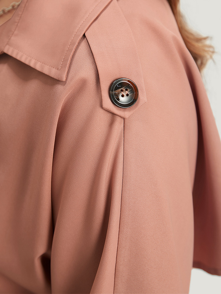 Plus Size Women Dailywear Plain Knotted Pocket Casual Coats BloomChic 