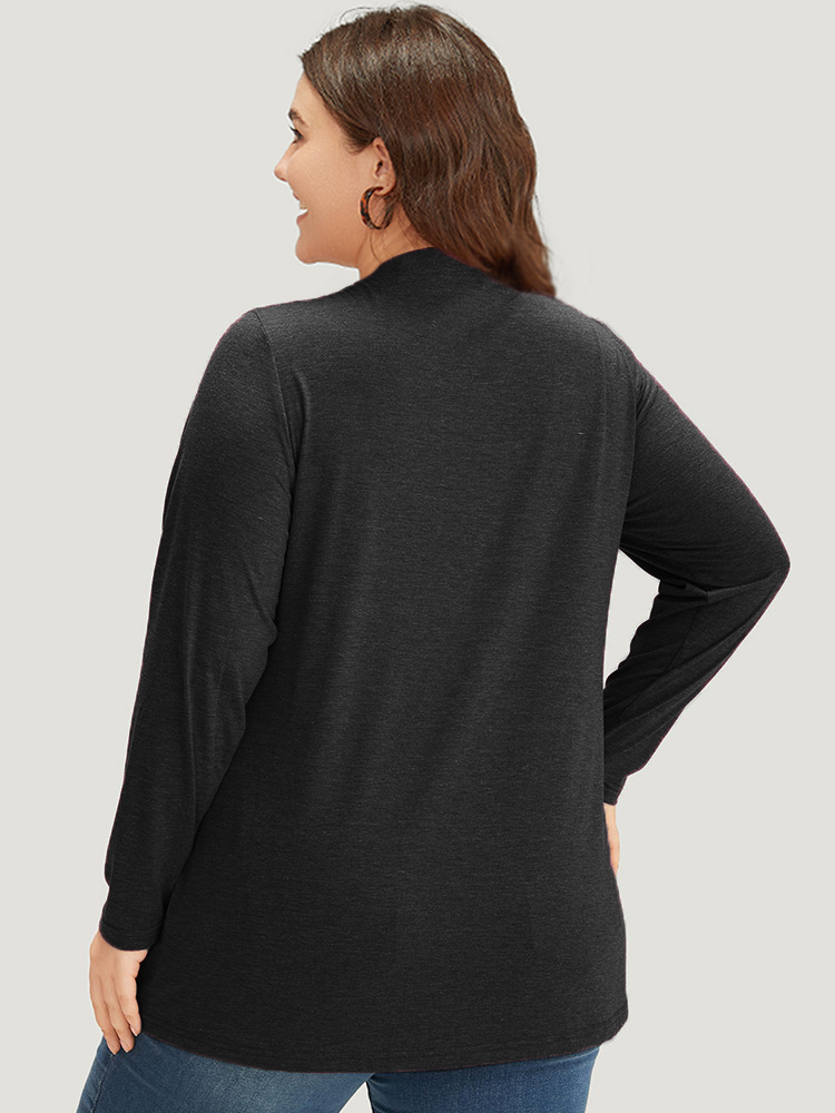 Plus Size Animal & Letter Print Round Neck T-shirt Black Women Casual Printed Occupation Dailywear T-shirts BloomChic 26/4X 