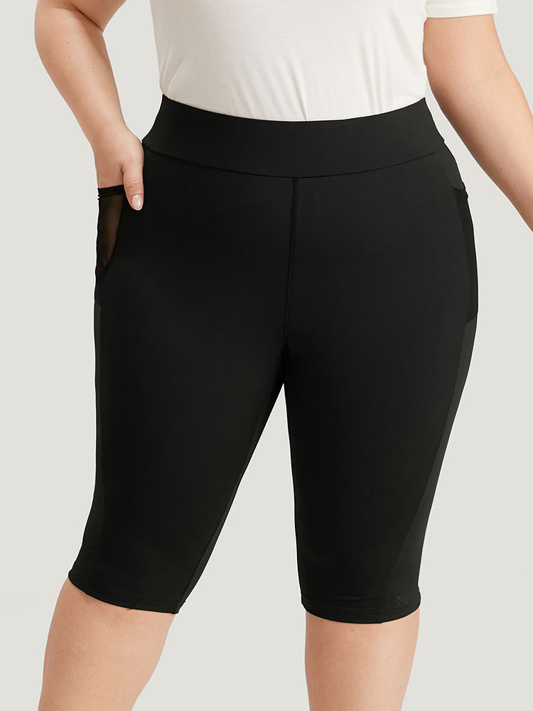 Plus Size Women Dailywear Plain Plain High stretch Skinny High Rise Pocket Elegant Leggings BloomChic 