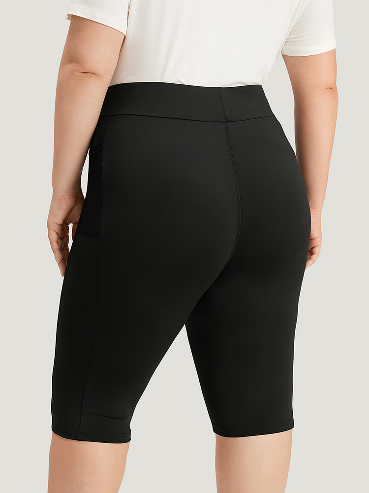 Plus Size Women Dailywear Plain Plain High stretch Skinny High Rise Pocket Elegant Leggings BloomChic 