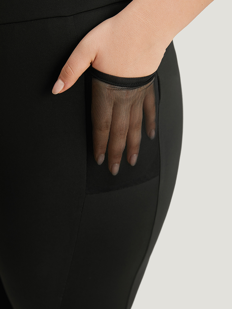 Plus Size Women Dailywear Plain Plain High stretch Skinny High Rise Pocket Elegant Leggings BloomChic 