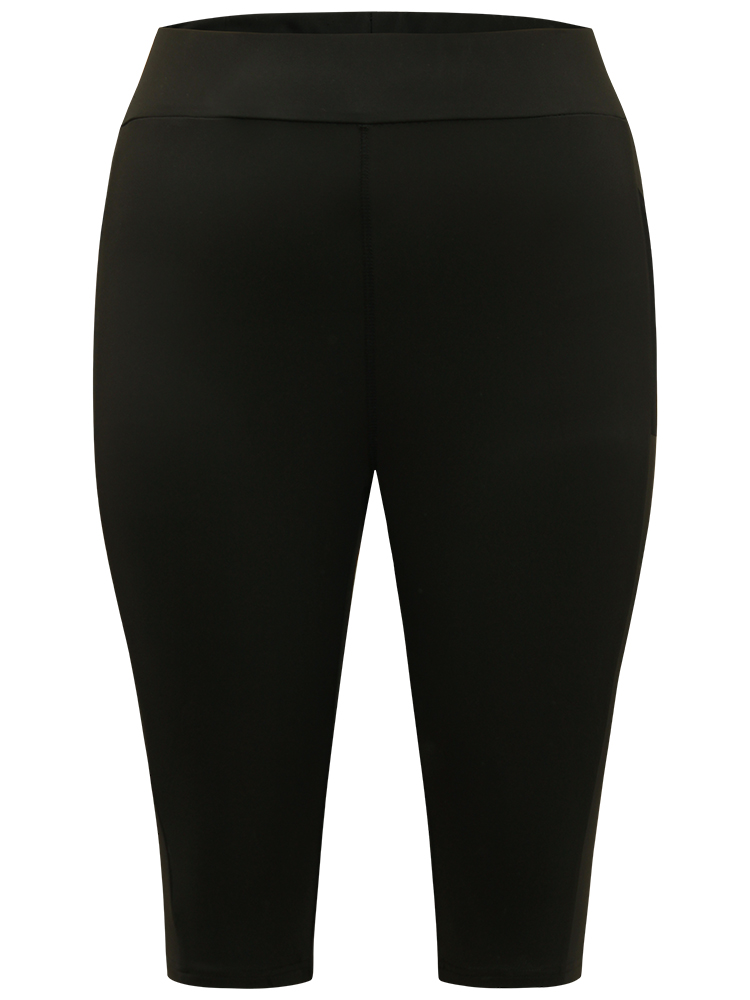 Plus Size Women Dailywear Plain Plain High stretch Skinny High Rise Pocket Elegant Leggings BloomChic 
