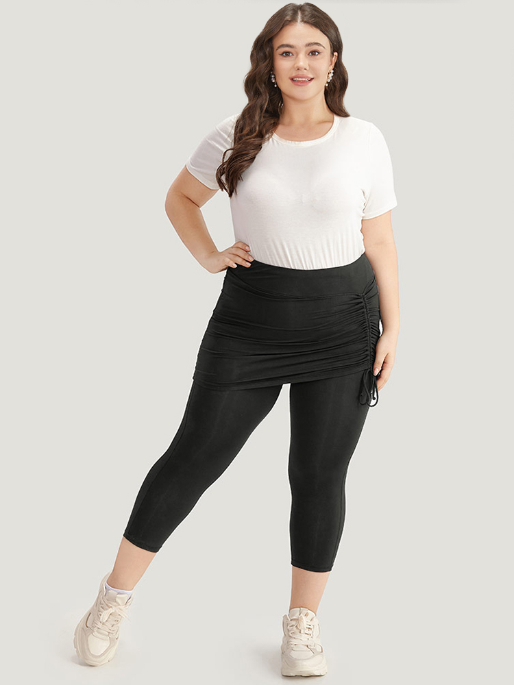 Plus Size Women Dailywear Plain Plain High stretch Skinny High Rise Casual Leggings BloomChic 