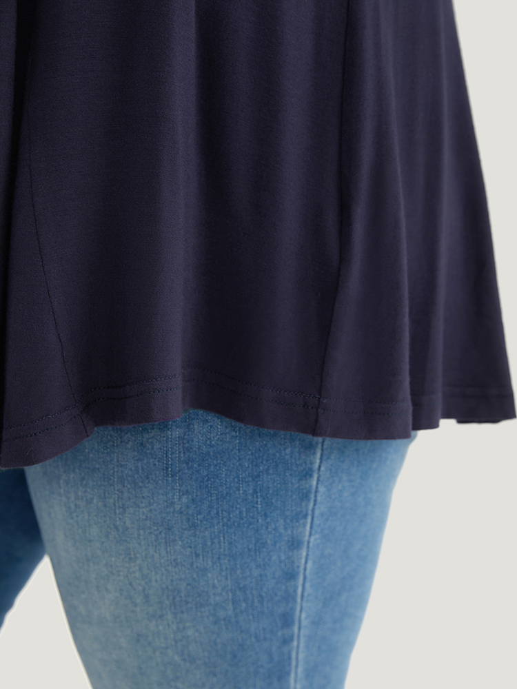 Plus Size Women Dailywear Plain Plain Regular Sleeve Short sleeve Round Neck Casual T-shirts BloomChic 