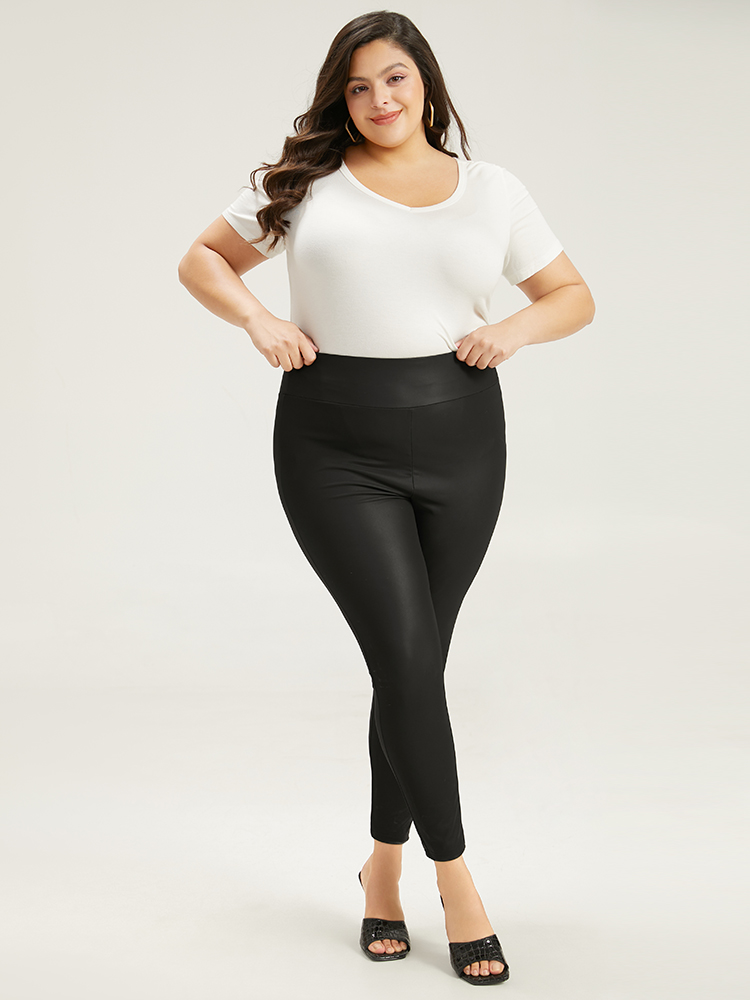 Plus Size Women Dailywear Plain Plain High stretch Skinny High Rise Casual Leggings BloomChic 