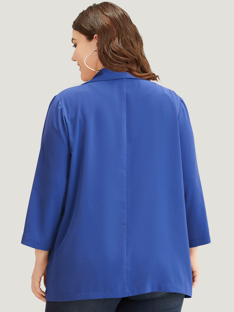 Plus Size Women Work Plain Plain Regular Sleeve Long Sleeve Lapel Collar Pocket Office Blazers BloomChic 