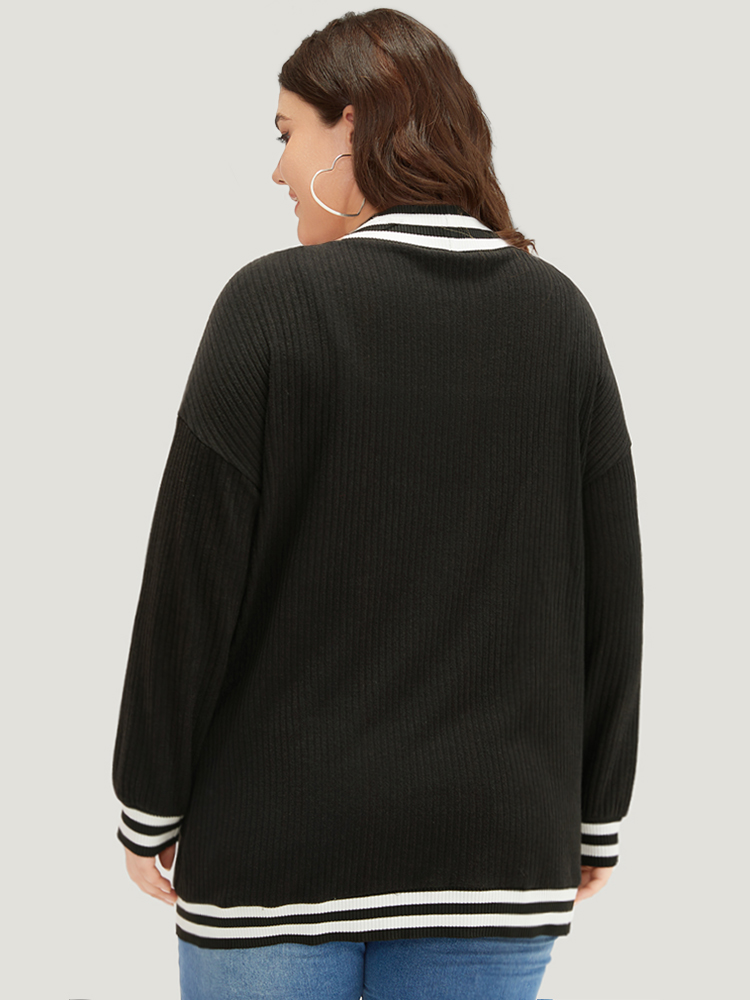 Plus Size Women Dailywear Plain Button Pocket Casual Coats BloomChic 