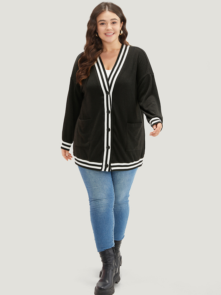 Plus Size Women Dailywear Plain Button Pocket Casual Coats BloomChic 