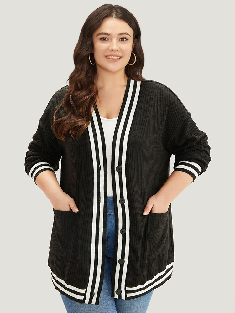 Plus Size Women Dailywear Plain Button Pocket Casual Coats BloomChic 
