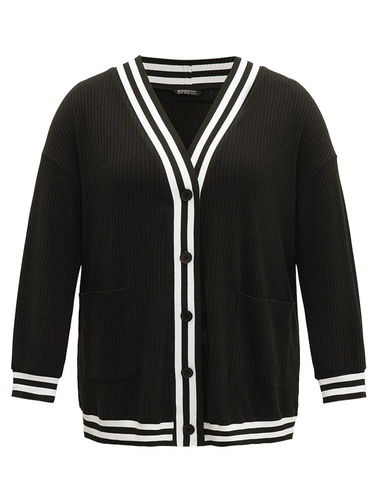 Plus Size Women Dailywear Plain Button Pocket Casual Coats BloomChic 