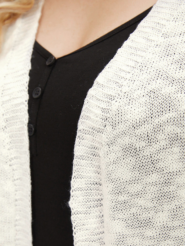 Plus Size Cardigans | Contrast Patched Pocket Open Front Cardigan | BloomChic 
