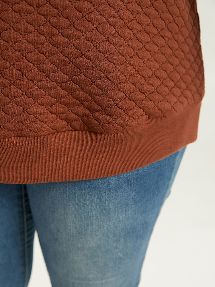 Plus Size Women Dailywear Plain Elastic cuffs Regular Regular Sleeve Long Sleeve Round Neck Elegant Sweatshirts BloomChic 