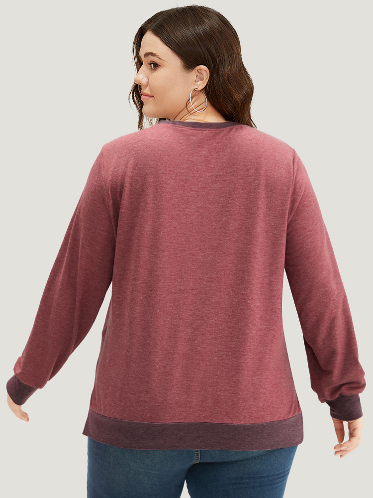 Plus Size Women Dailywear Plain Elastic cuffs Regular Regular Sleeve Long Sleeve Round Neck Casual Sweatshirts BloomChic 