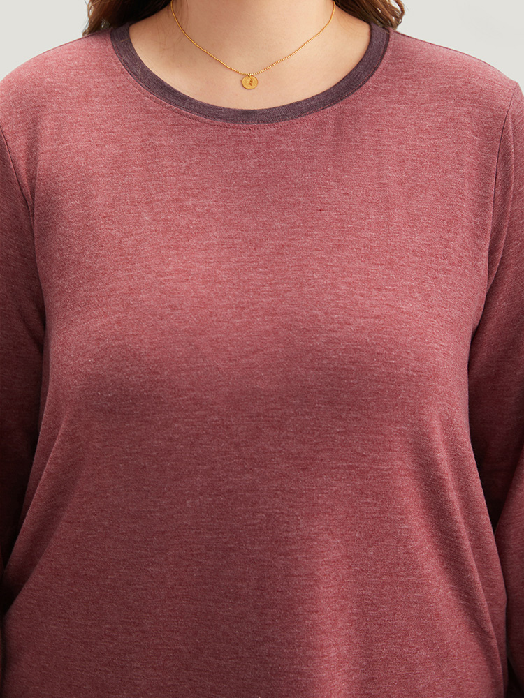 Plus Size Women Dailywear Plain Elastic cuffs Regular Regular Sleeve Long Sleeve Round Neck Casual Sweatshirts BloomChic 