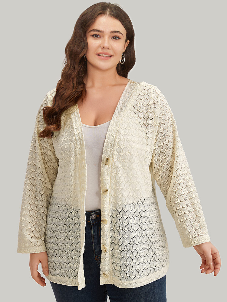 Plus Size Women Dailywear Plain Plain Casual Coats BloomChic 