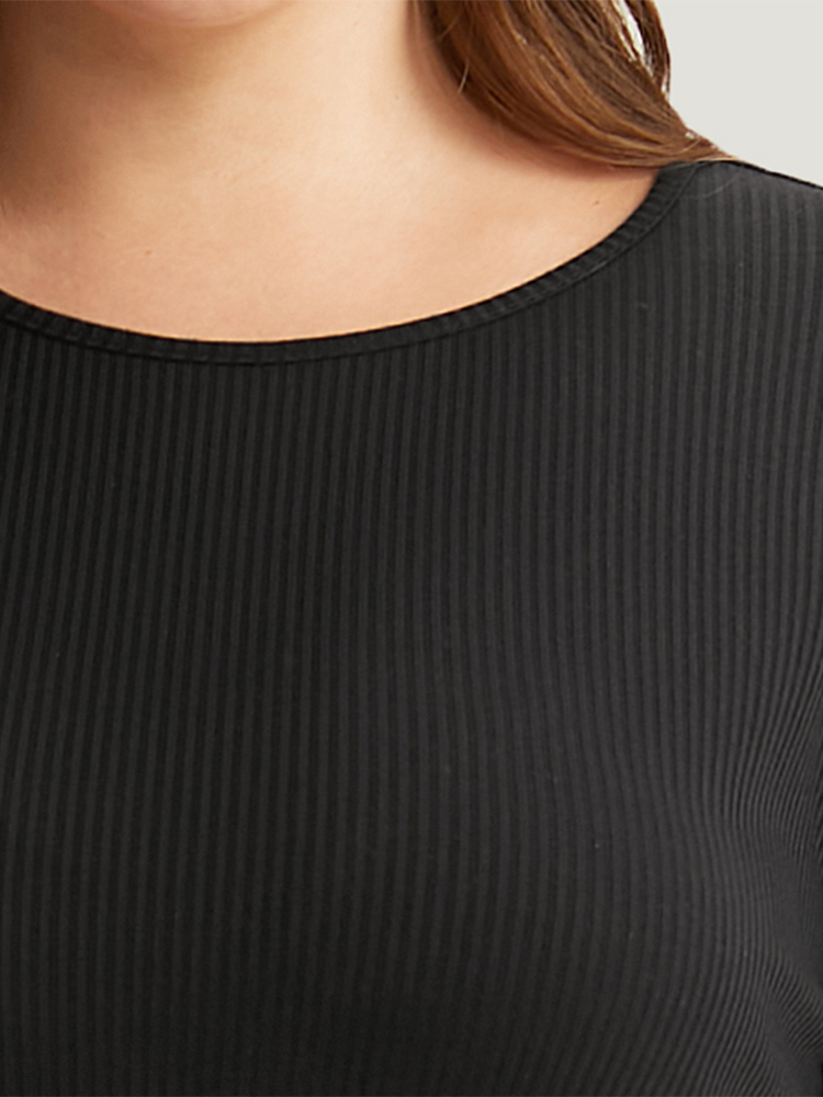 Plus Size Women Dailywear Colorblock Patchwork Regular Sleeve Elbow-length sleeve Round Neck Pocket Casual Dresses BloomChic 