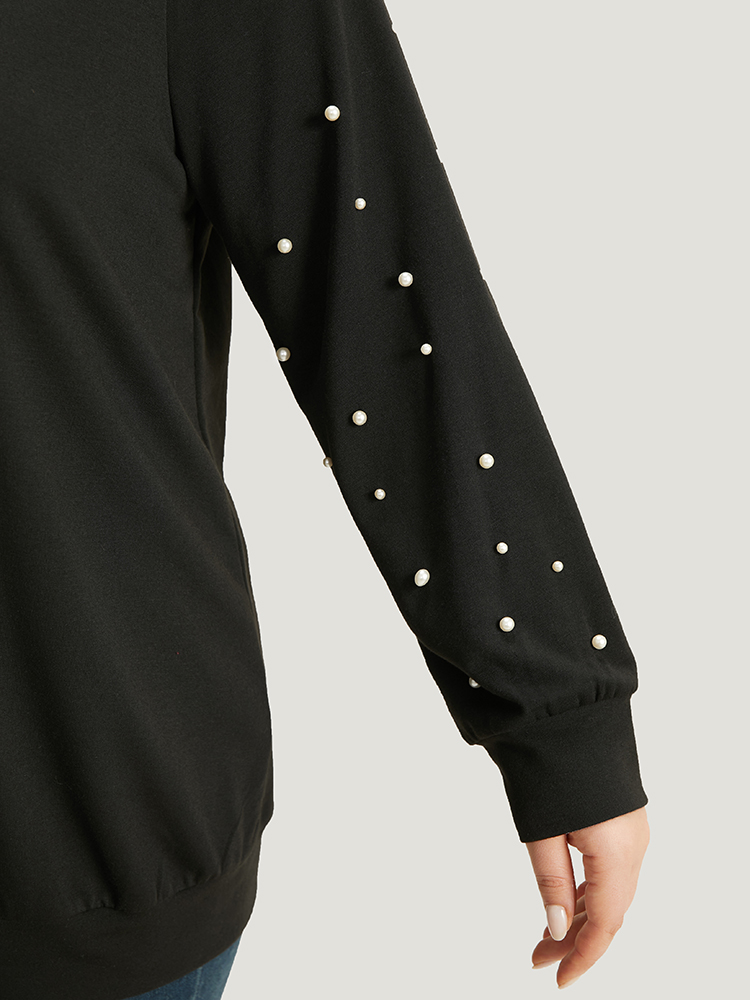 Plus Size Women Festival-Halloween Plain Elastic cuffs Regular Regular Sleeve Long Sleeve Round Neck Elegant Sweatshirts BloomChic 