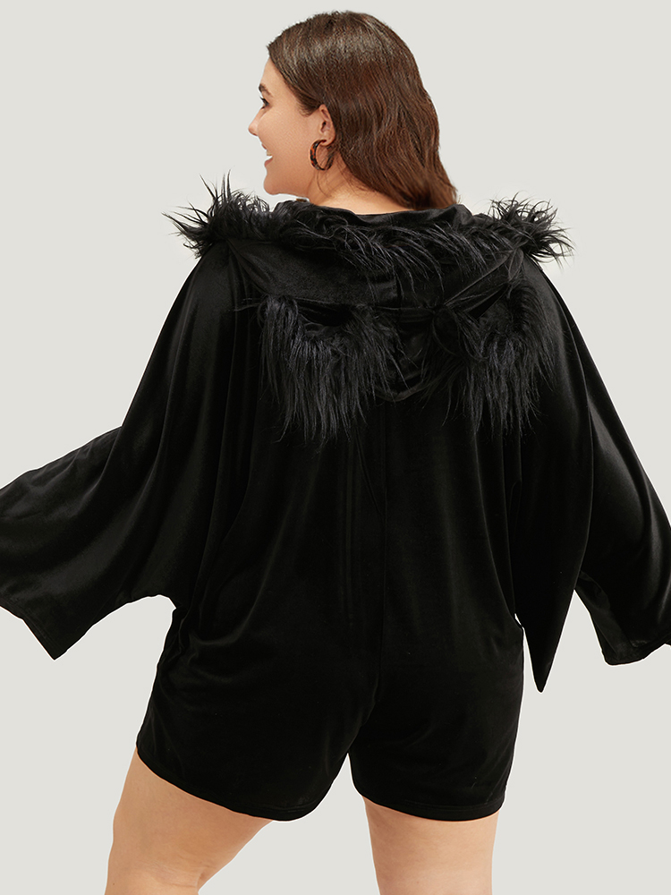 Plus Size Loungewear | Hooded Zipper Dolman Sleeve Sleep Jumpsuit | BloomChic 