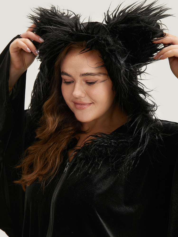 Plus Size Loungewear | Hooded Zipper Dolman Sleeve Sleep Jumpsuit | BloomChic 