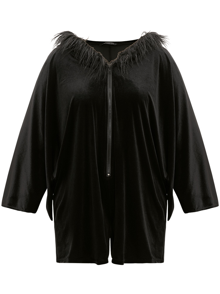 Plus Size Loungewear | Hooded Zipper Dolman Sleeve Sleep Jumpsuit | BloomChic 