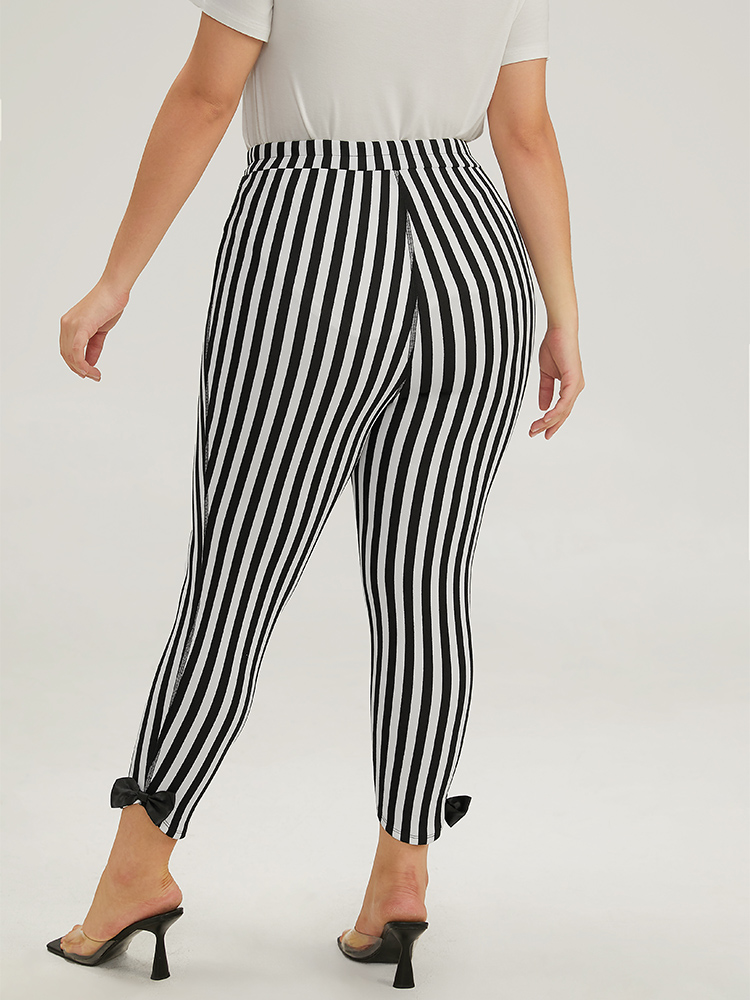 Plus Size Women Festival-Halloween Striped Contrast High Rise Elegant Pants BloomChic 