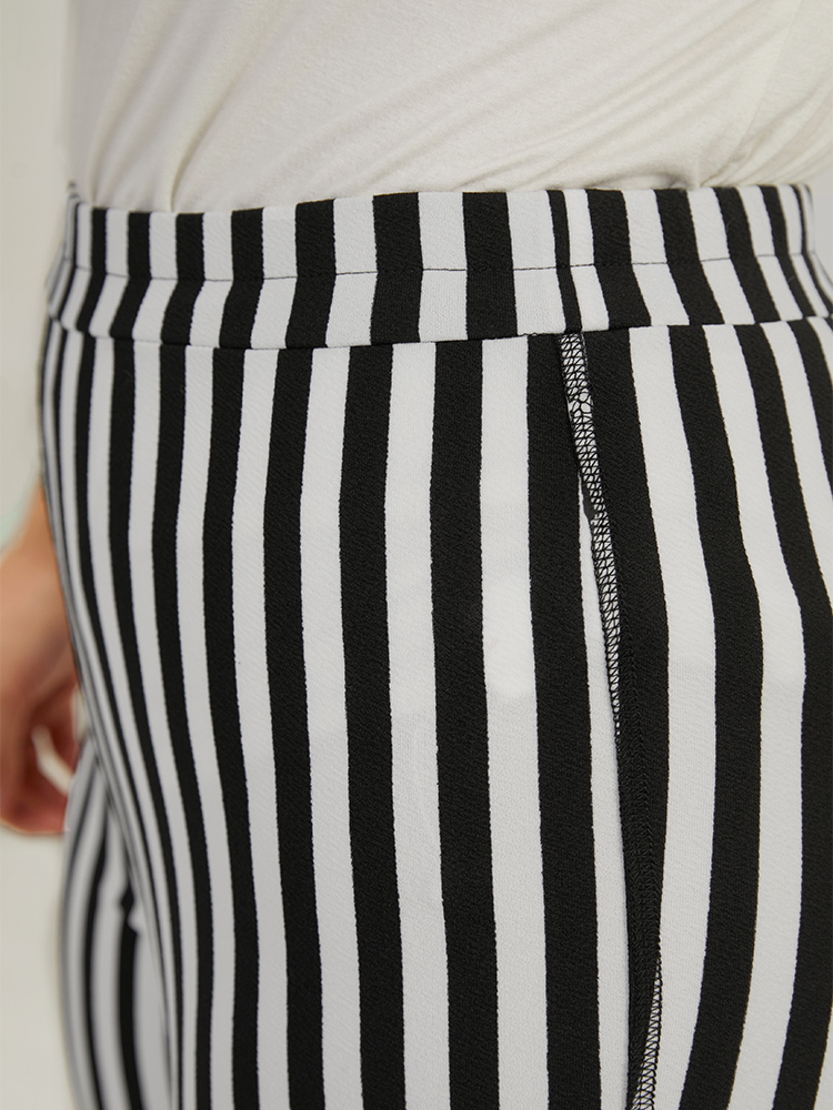 Plus Size Women Festival-Halloween Striped Contrast High Rise Elegant Pants BloomChic 