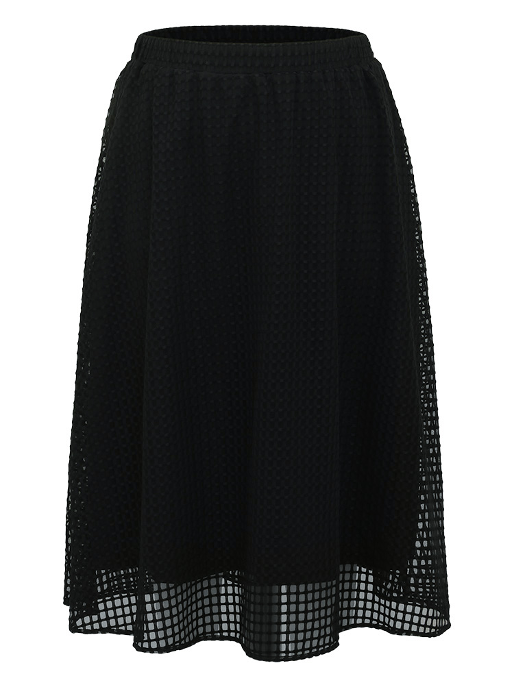 

Halloween Gingham Mesh Woven Skirt, Black