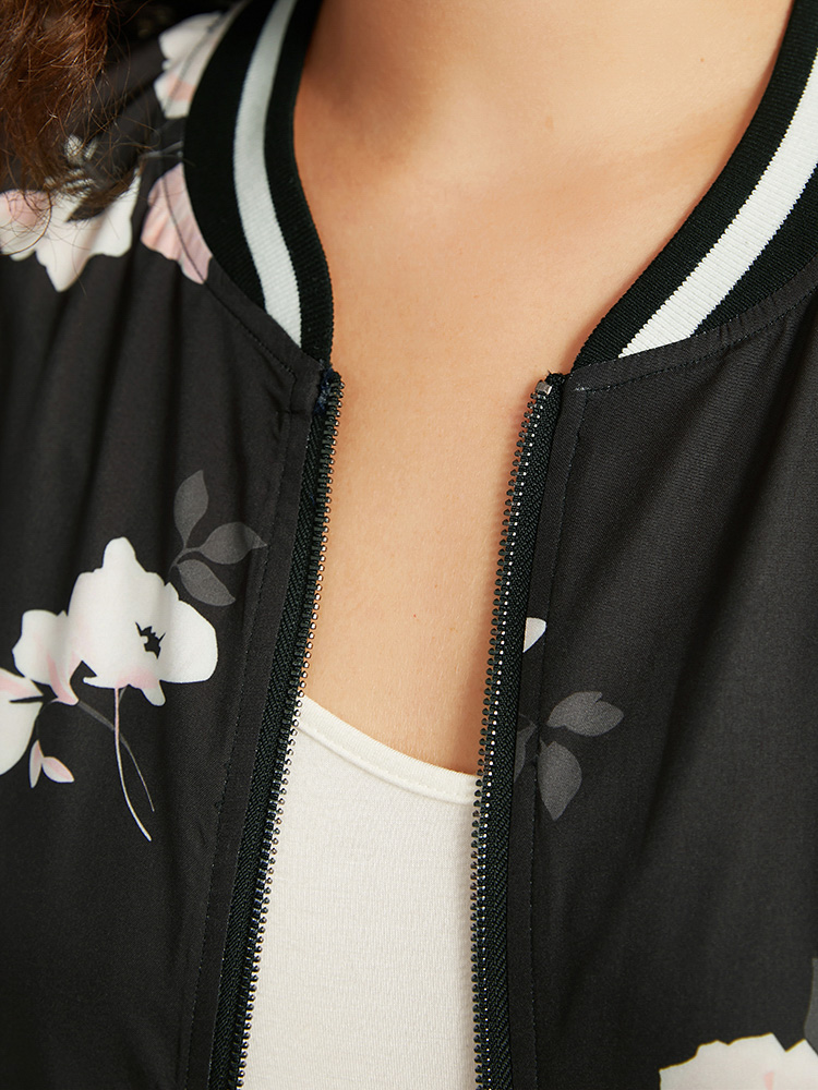 Plus Size Women Dailywear Floral Printed Casual Jackets BloomChic 