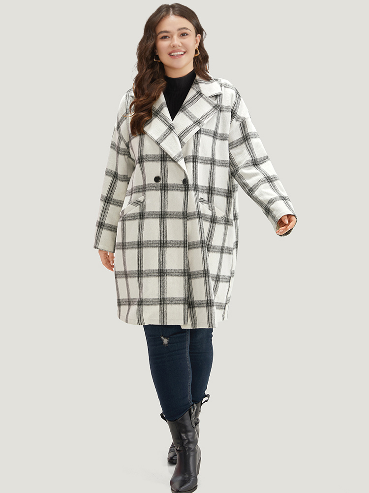 Plus Size Women Dailywear Plaid Button Pocket Casual Coats BloomChic 