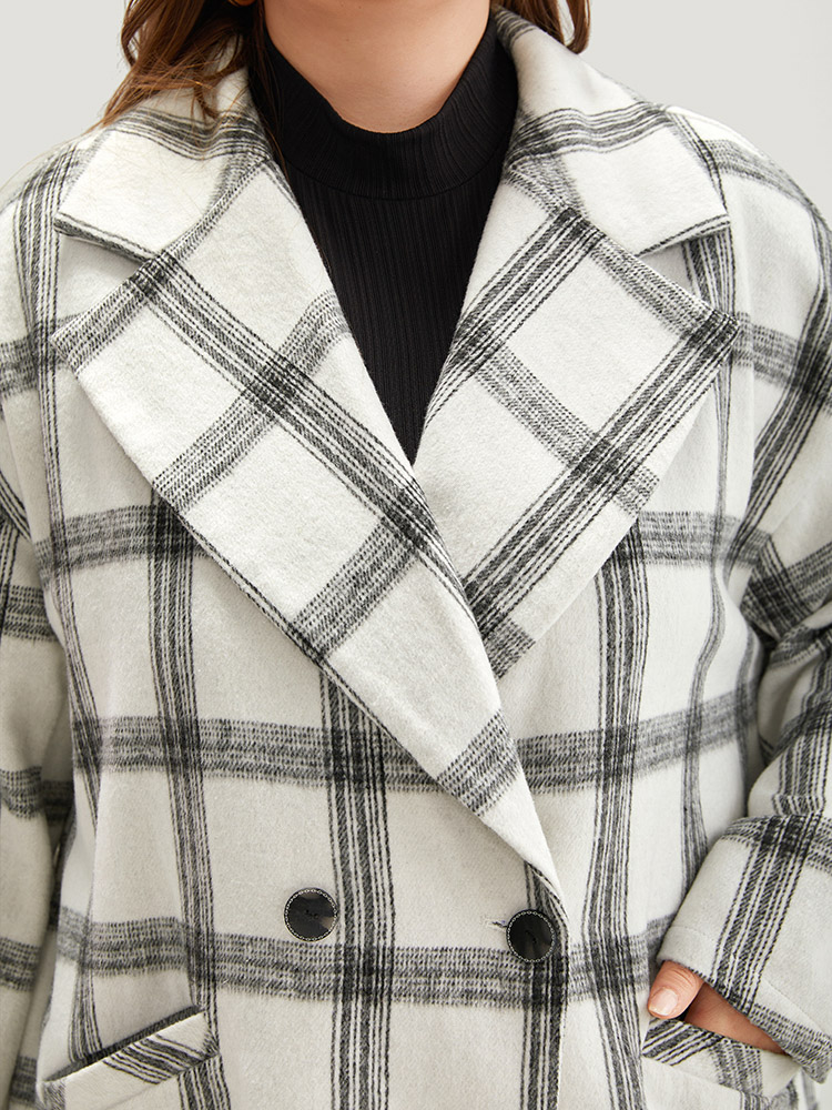Plus Size Women Dailywear Plaid Button Pocket Casual Coats BloomChic 