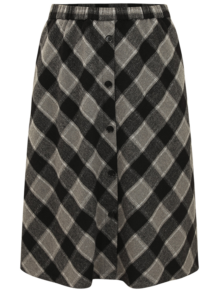 Plus Size Women Work Elastic Waist Pocket Office Skirts BloomChic 