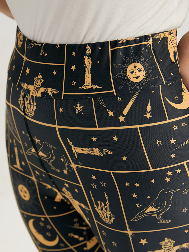 Plus Size Halloween Graphic Skinny Elastic Waist Leggings Women Black Casual High stretch Skinny High Rise Festival-Halloween Leggings BloomChic 18-20/2X 