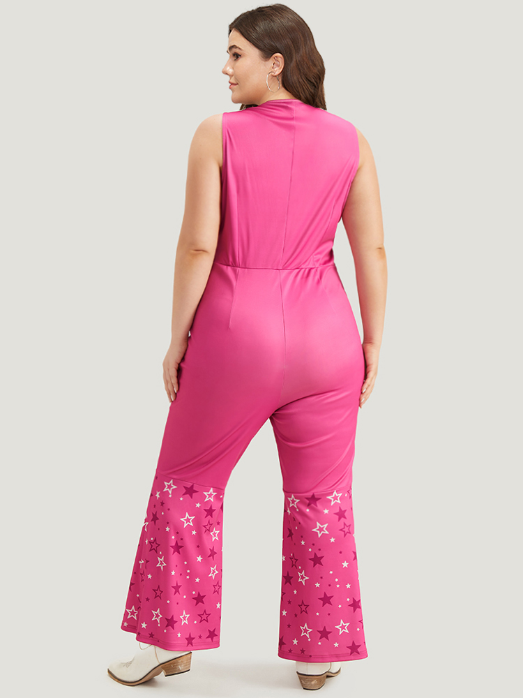 Plus Size Women Festival-Halloween Star and moon Plain Regular Elegant Jumpsuits BloomChic 